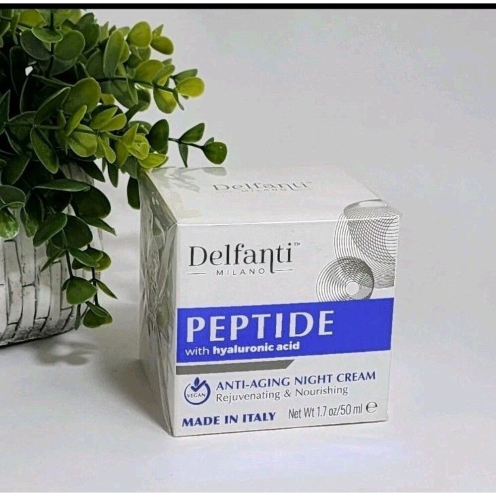Delfanti Milano PEPTIDE Hyaluronic Acid Anti-Aging NIGHT CREAM 1.7oz, New Sealed